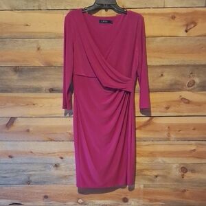 Lauren By Ralph Lauren Pink Draped Women's Dress